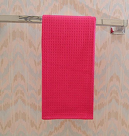 Fuchsia Pink Waffle Weaves Kitchen Towel. 18x26" - Click Image to Close